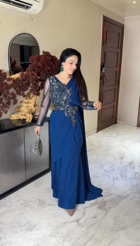 Handwork drape saree Handwork drape saree