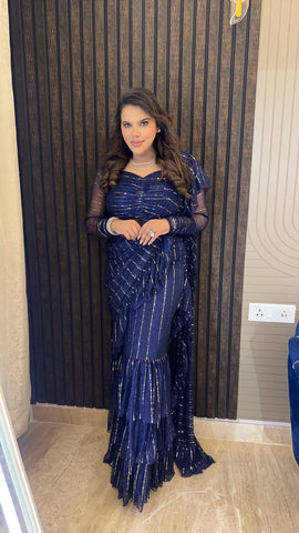 Blue drape saree Blue drape saree