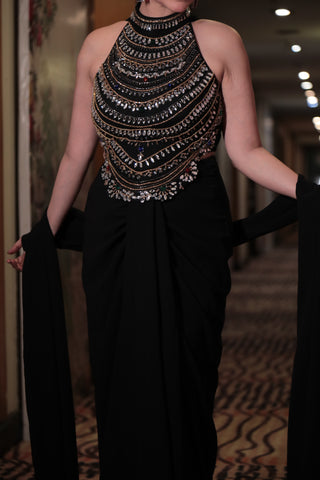 Halter drape saree Halter drape saree