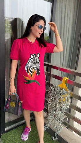 Hot pink t-shirt dress Hot pink t-shirt dress