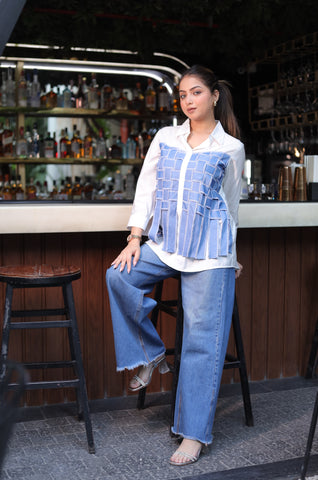 Denim fringes shirt Denim fringes shirt