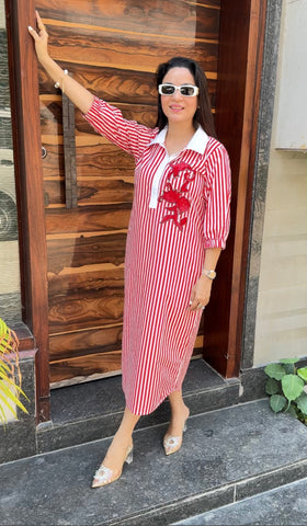 Red Stripes White Collar Red Stripes White Collar