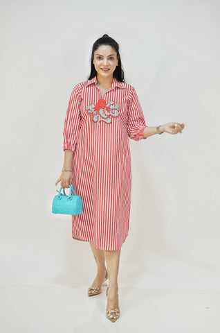 Stripes handwork dress Stripes handwork dress