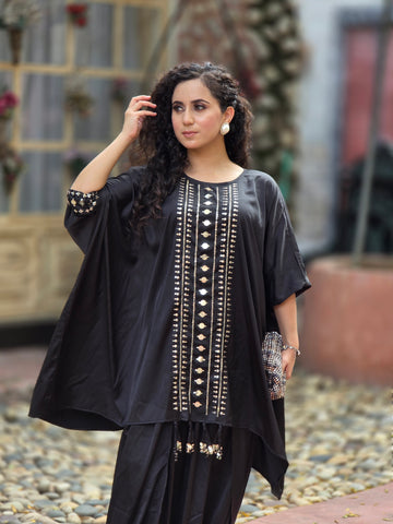 Drape dhoti black set Drape dhoti black set