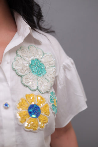 Flower work shirt Flower work shirt
