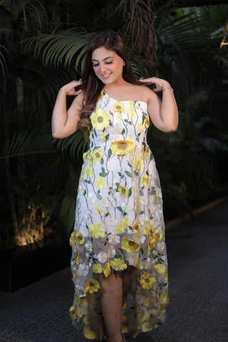 3D Floral High-Low Dress 3D Floral High-Low Dress