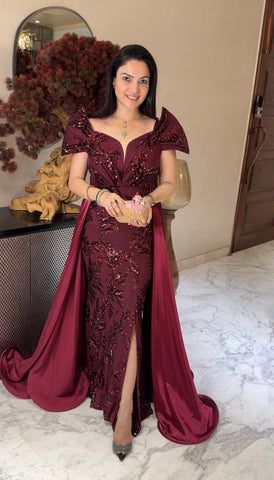 Maroon Tail Gown Maroon Tail Gown