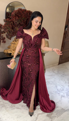 Maroon Tail Gown Maroon Tail Gown