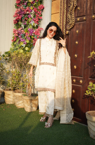 White Chanderi suit White Chanderi suit