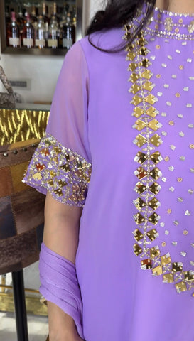 Lavender mirror work suit Lavender mirror work suit