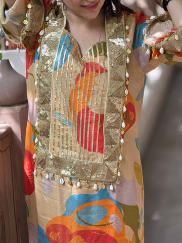 Orange A-line long silhouette Orange A-line long silhouette