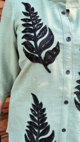 Olive green linen coord set Olive green linen coord set