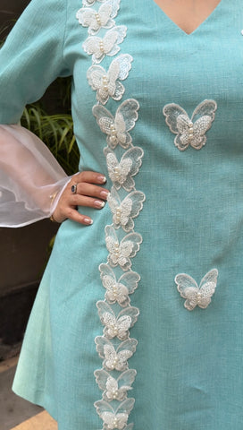 Indo western aqua blue coord set Indo western aqua blue coord set