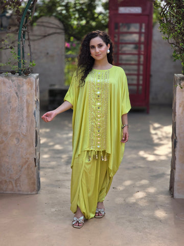 Dhoti drape neon green Dhoti drape neon green