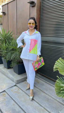 White neon linen coord set White neon linen coord set