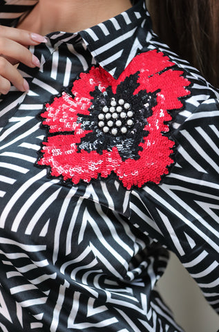 Hand work flower shirt Hand work flower shirt