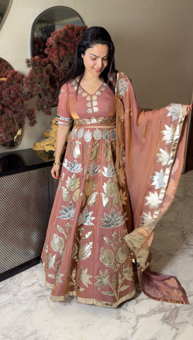 Leather work lehenga Leather work lehenga