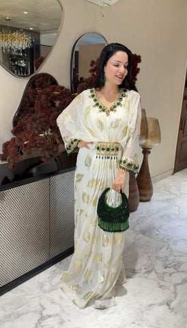 White foil Georgette White foil Georgette