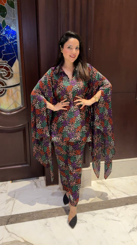 Multi colour kaftan coord set Multi colour kaftan coord set