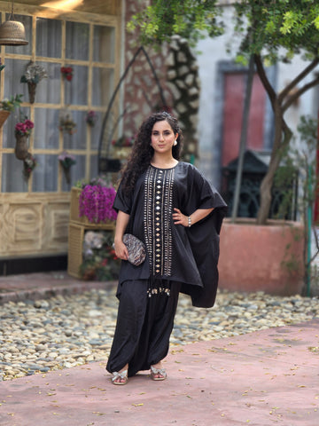Drape dhoti black set Drape dhoti black set