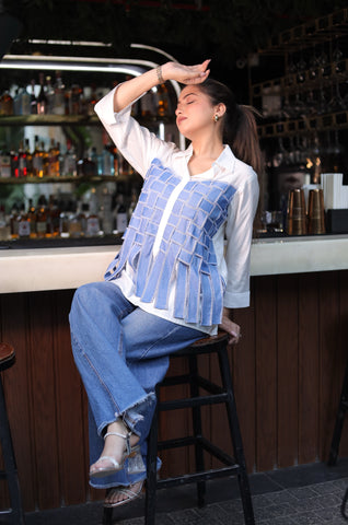 Denim fringes shirt Denim fringes shirt