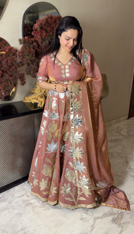 Leather work lehenga Leather work lehenga