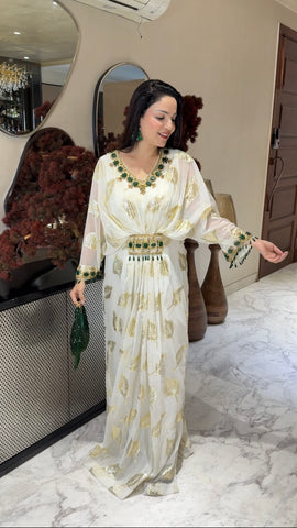 White foil Georgette White foil Georgette