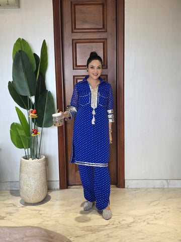 Indo western bandhani set Indo western bandhani set