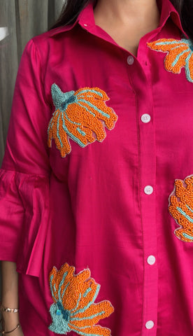 Hot pink cotton shirt Hot pink cotton shirt