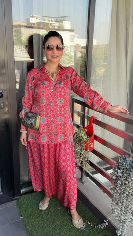 Ajrak print coord set Ajrak print coord set