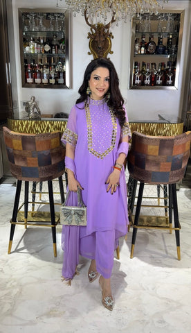 Lavender mirror work suit Lavender mirror work suit