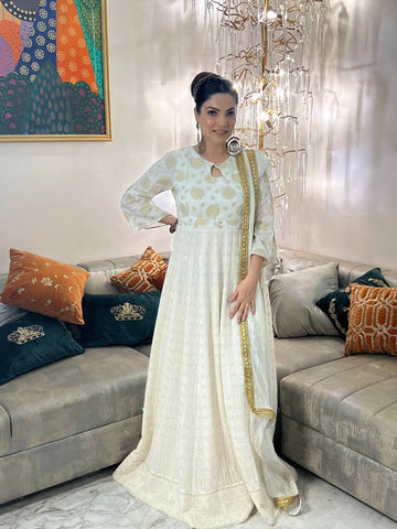 Banarasi Chanderi Anarkali Banarasi Chanderi Anarkali