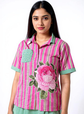 Stripes flower shirt Stripes flower shirt