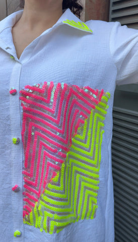 White neon linen coord set White neon linen coord set