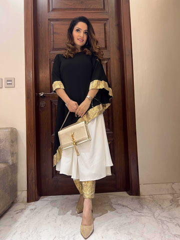 Black & White Asymmetric Suit Black & White Asymmetric Suit