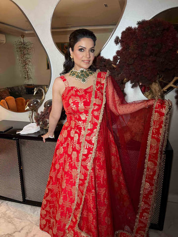Bright Red Anarkali Bright Red Anarkali