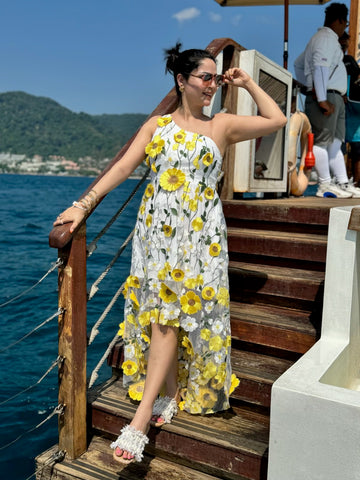 3D Floral High-Low Dress 3D Floral High-Low Dress