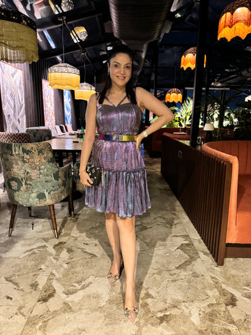 Metallic Frill Dress Metallic Frill Dress