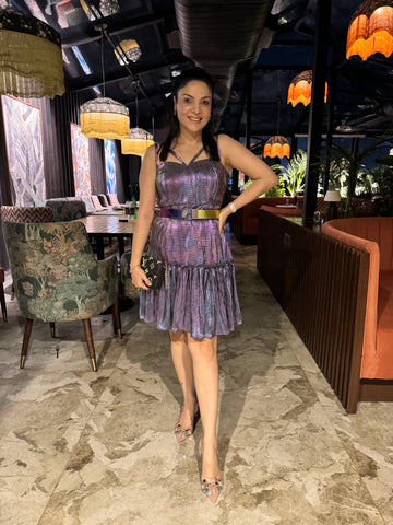 Metallic Frill Dress Metallic Frill Dress