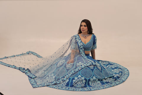 Blue Embroidered Lehenga Blue Embroidered Lehenga