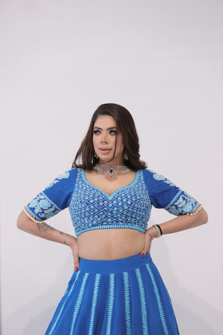 Blue Embroidered Lehenga Blue Embroidered Lehenga