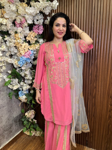 Pink Gharara Suit Pink Gharara Suit