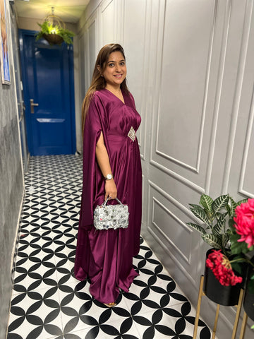 Draped satin kaftan Draped satin kaftan