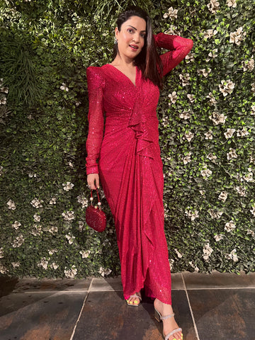 Gown with Front Drapping Gown with Front Drapping