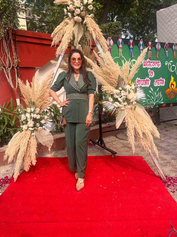 Green Embroidered Cord Set Green Embroidered Cord Set