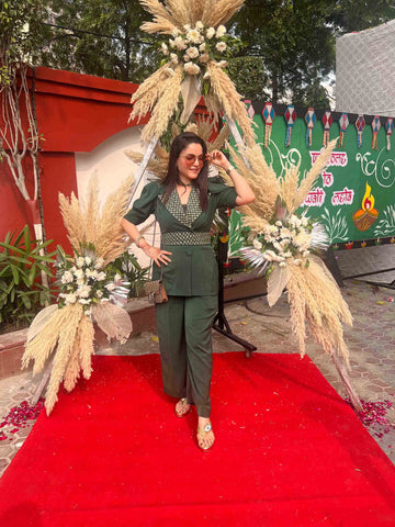 Green Embroidered Cord Set Green Embroidered Cord Set