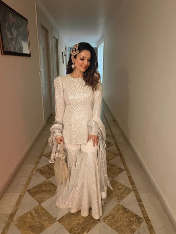 Bling Sharara Set White Bling Sharara Set White