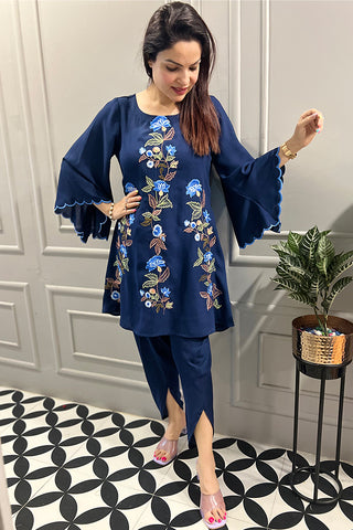 Blue Floral Work Set Blue Floral Work Set