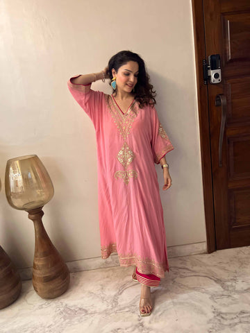 Pink Embroidered Joga Set Pink Embroidered Joga Set