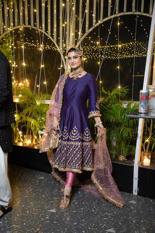 Anarkali suit with aari work detaling Anarkali suit with aari work detaling